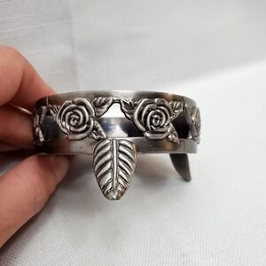 SET OF 4 ☆ Pewter "ROSES" Votive Tea Light Candle Holders Rings ☆ 1.75" ☆ NIB!